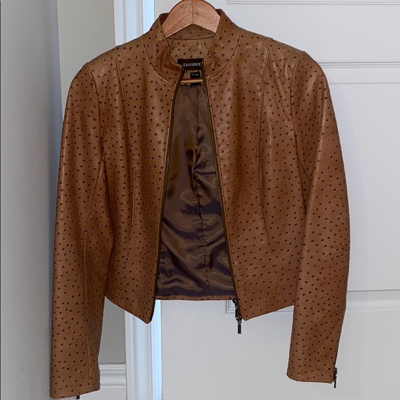 Vintage Danier Genuine Leather Caramel Coat - Picture 1 of 5